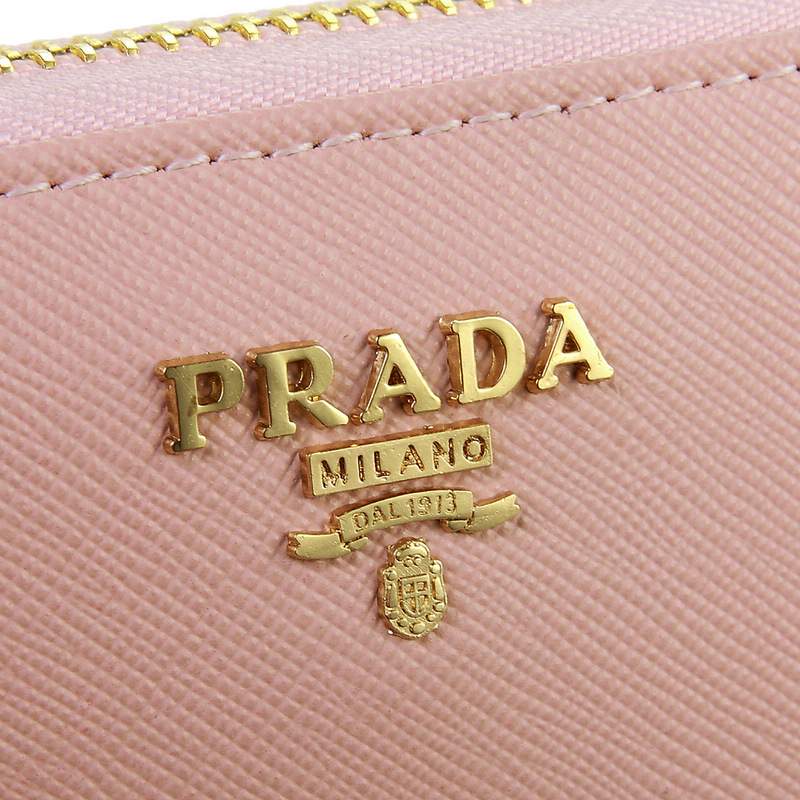 Knockoff Prada Real Leather Wallet 1136 light pink - Click Image to Close